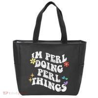 Retro Groovy Im Perl Doing Perl Things Funny MotherS Day Tote Bag thumb 0