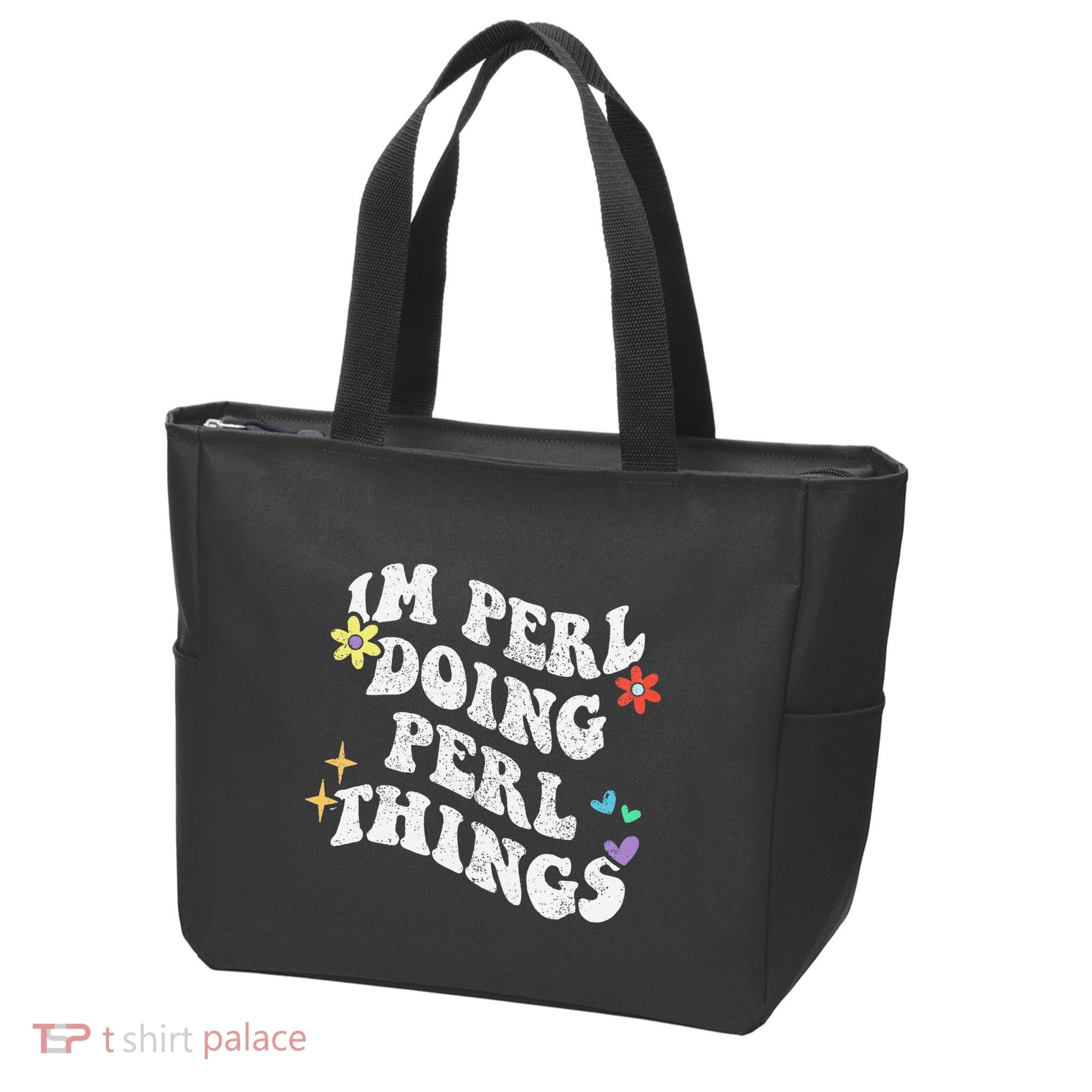 Retro Groovy Im Perl Doing Perl Things Funny MotherS Day Tote Bag