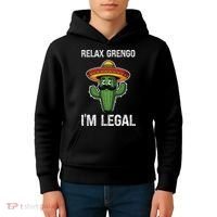 Relax Gringo Im Legal Funny Cinco De Mayo Mexican Immigrant Kids Hoodie thumb 4