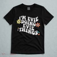 Retro Groovy Im Evie Doing Evie Things Funny Mother's Day T-Shirt thumb 5