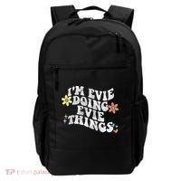 Retro Groovy Im Evie Doing Evie Things Funny Mother's Day Backpack thumb 0