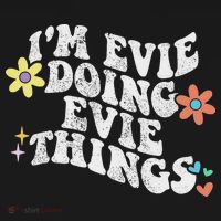 Retro Groovy Im Evie Doing Evie Things Funny Mother's Day Women's Hoodie thumb 2