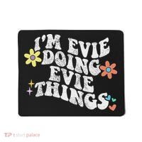 Retro Groovy Im Evie Doing Evie Things Funny Mother's Day Mousepad thumb 0