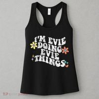 Retro Groovy Im Evie Doing Evie Things Funny Mother's Day Women's Tank Top thumb 3