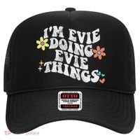 Retro Groovy Im Evie Doing Evie Things Funny Mother's Day Hat thumb 0