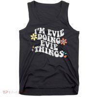 Retro Groovy Im Evie Doing Evie Things Funny Mother's Day Tank Top thumb 0