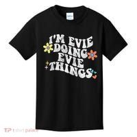Retro Groovy Im Evie Doing Evie Things Funny Mother's Day Kids T-Shirt thumb 0