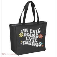 Retro Groovy Im Evie Doing Evie Things Funny Mother's Day Tote Bag thumb 2