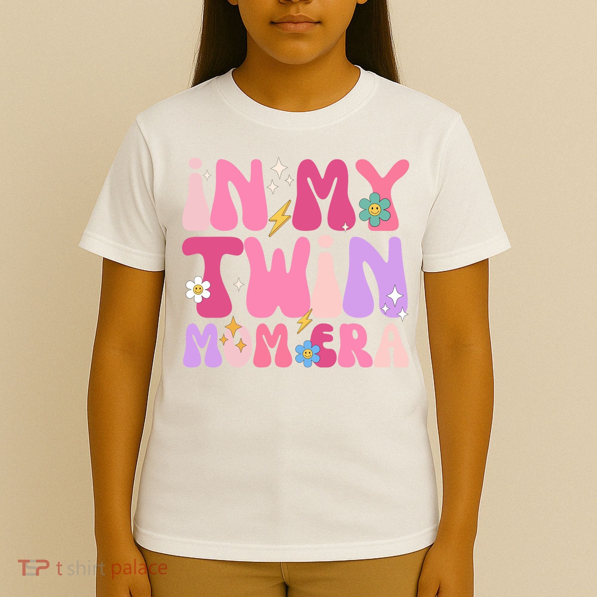 Retro Groovy In My Twin Mom Era Happy Mothers Day T-Shirt
