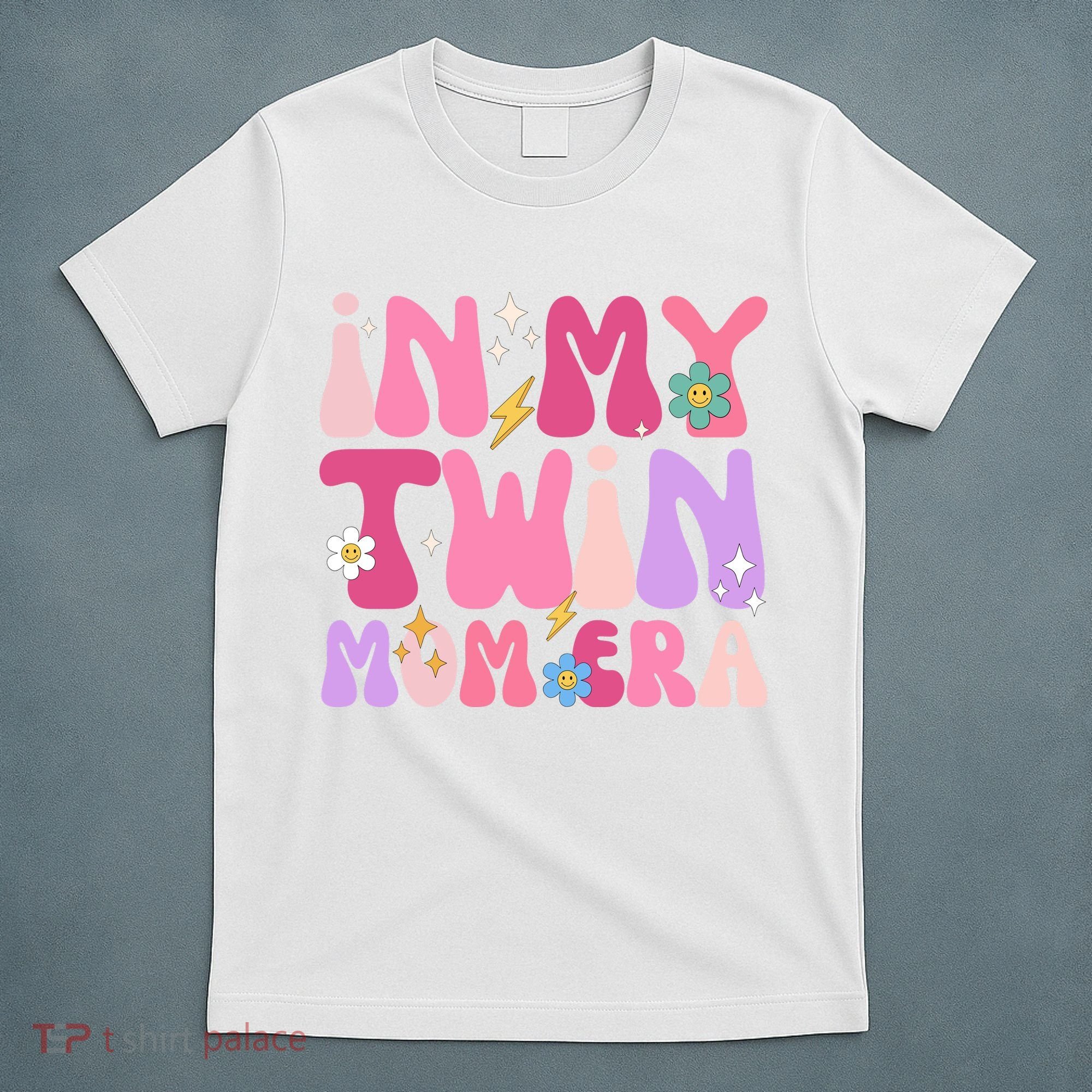 Retro Groovy In My Twin Mom Era Happy Mothers Day T-Shirt
