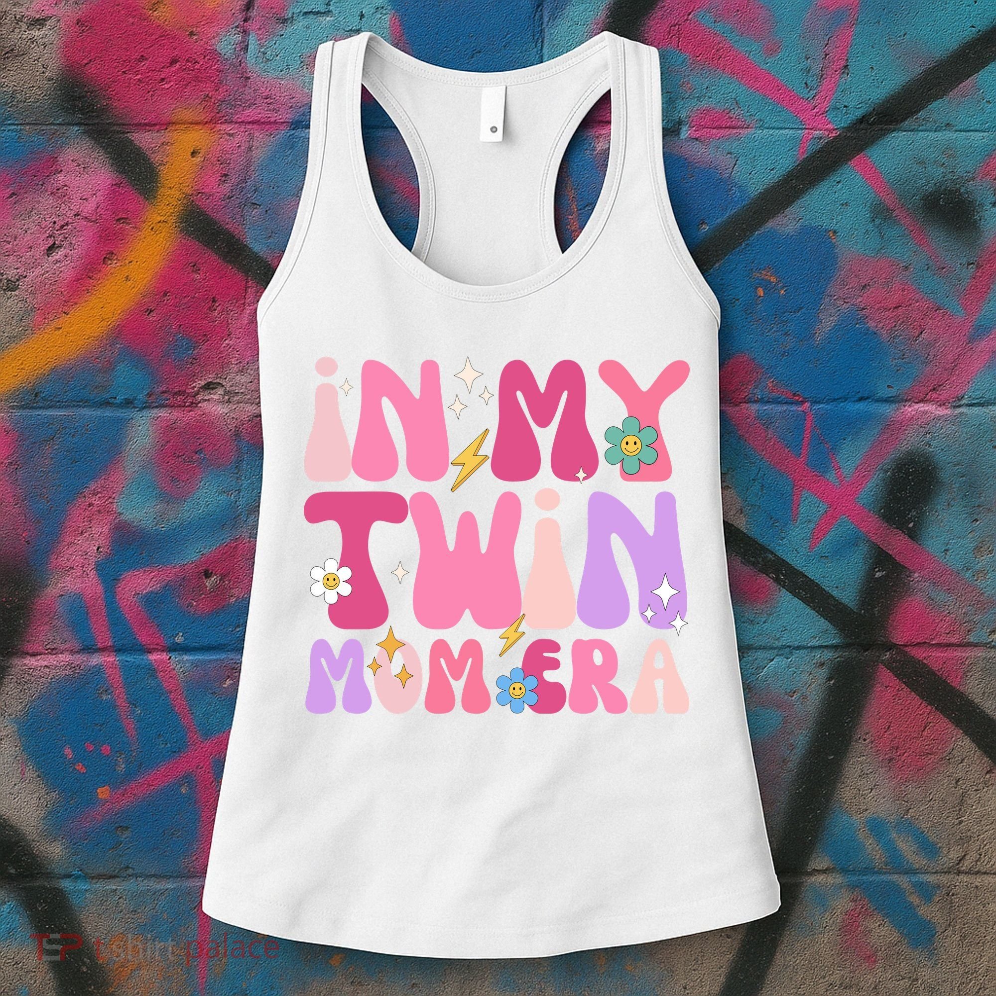 Retro Groovy In My Twin Mom Era Happy Mothers Day Women's Tank Top