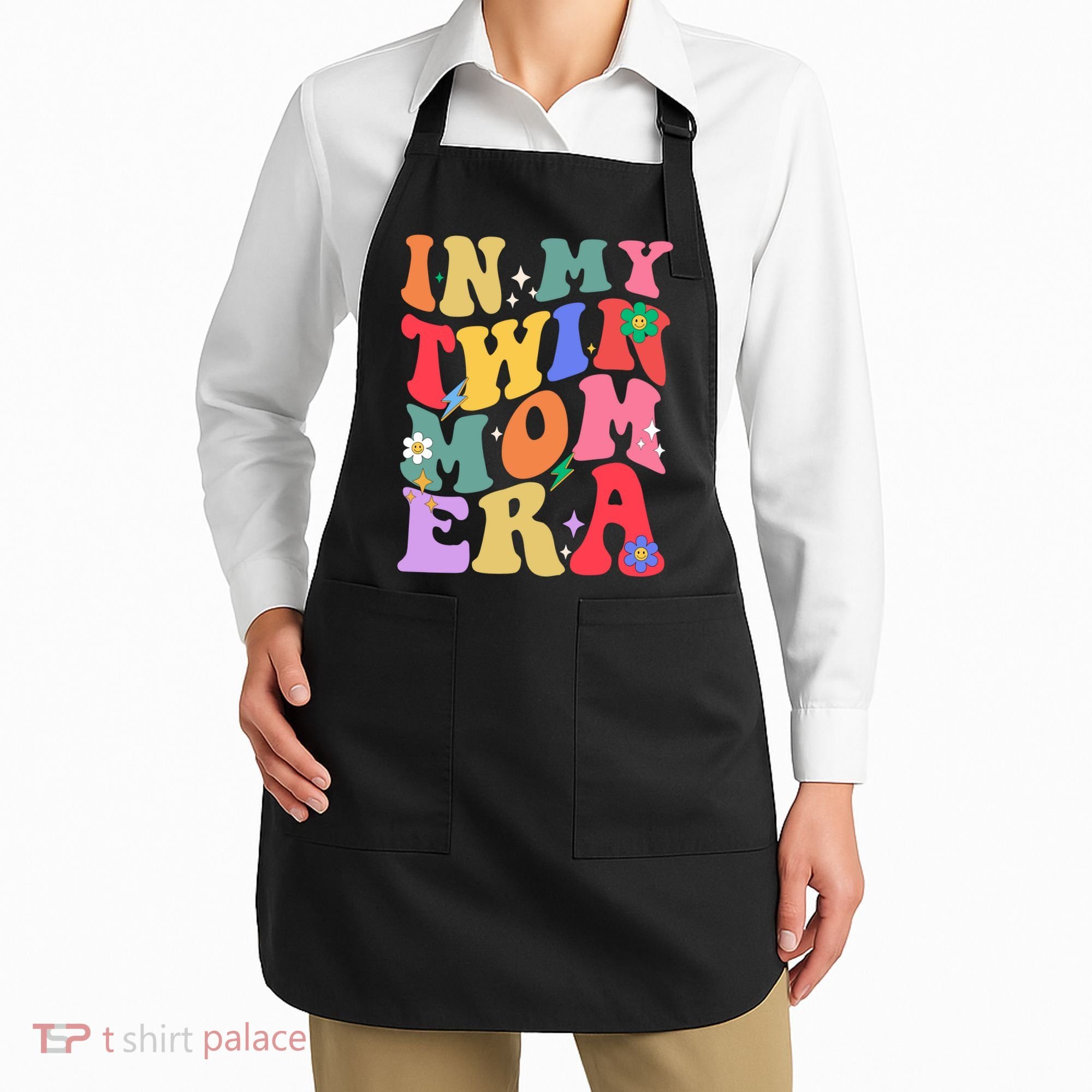 Retro Groovy In My Twin Mom Era Happy Mothers Day Apron