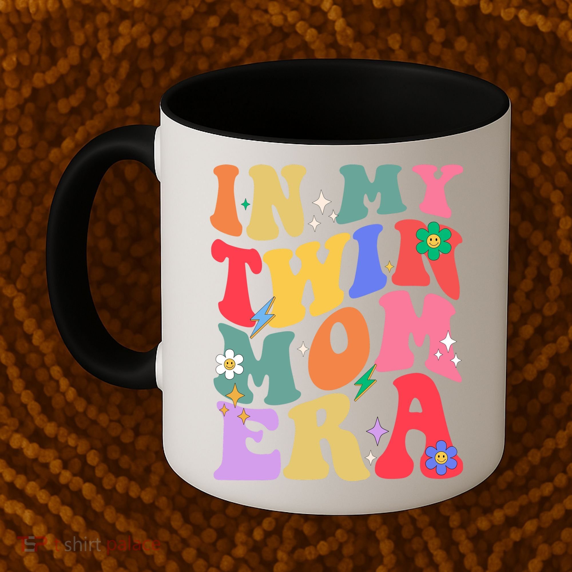 Retro Groovy In My Twin Mom Era Happy Mothers Day Coffee Mug