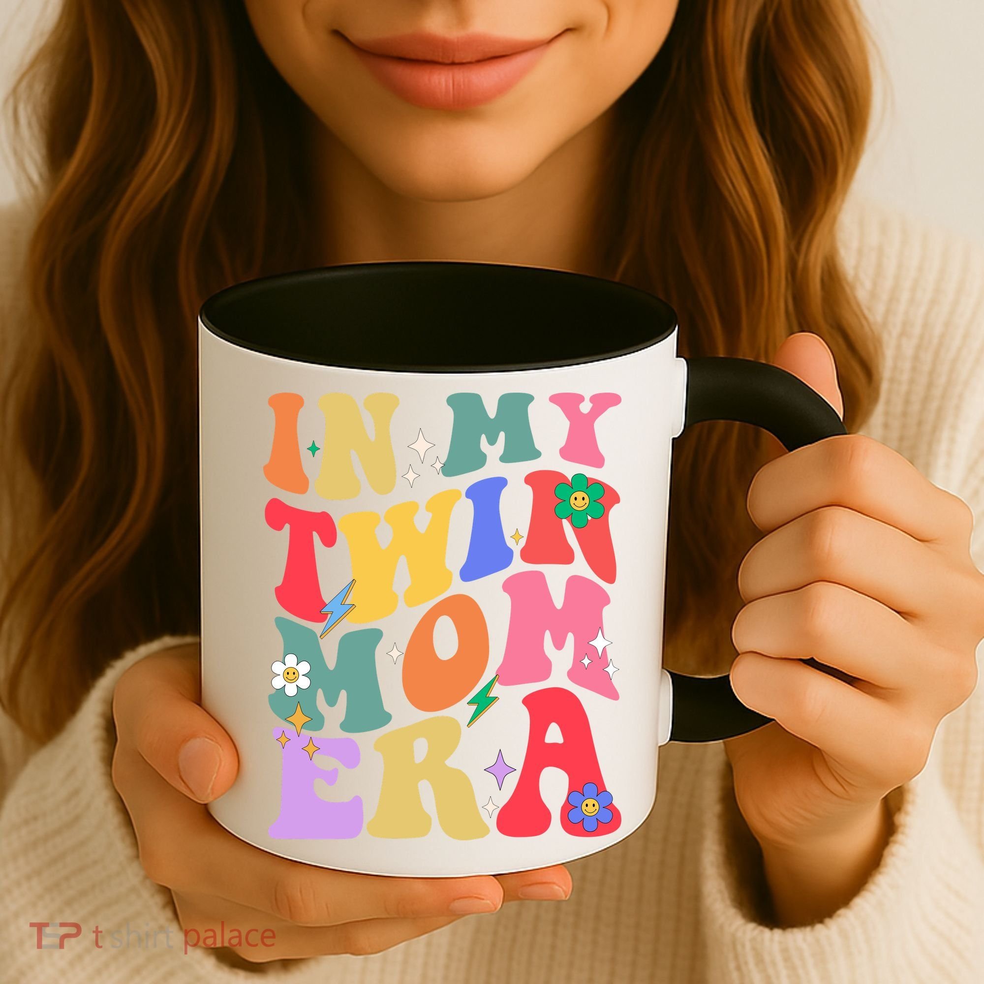 Retro Groovy In My Twin Mom Era Happy Mothers Day Coffee Mug