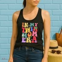 Retro Groovy In My Twin Mom Era Happy Mothers Day Women's Tank Top thumb 2