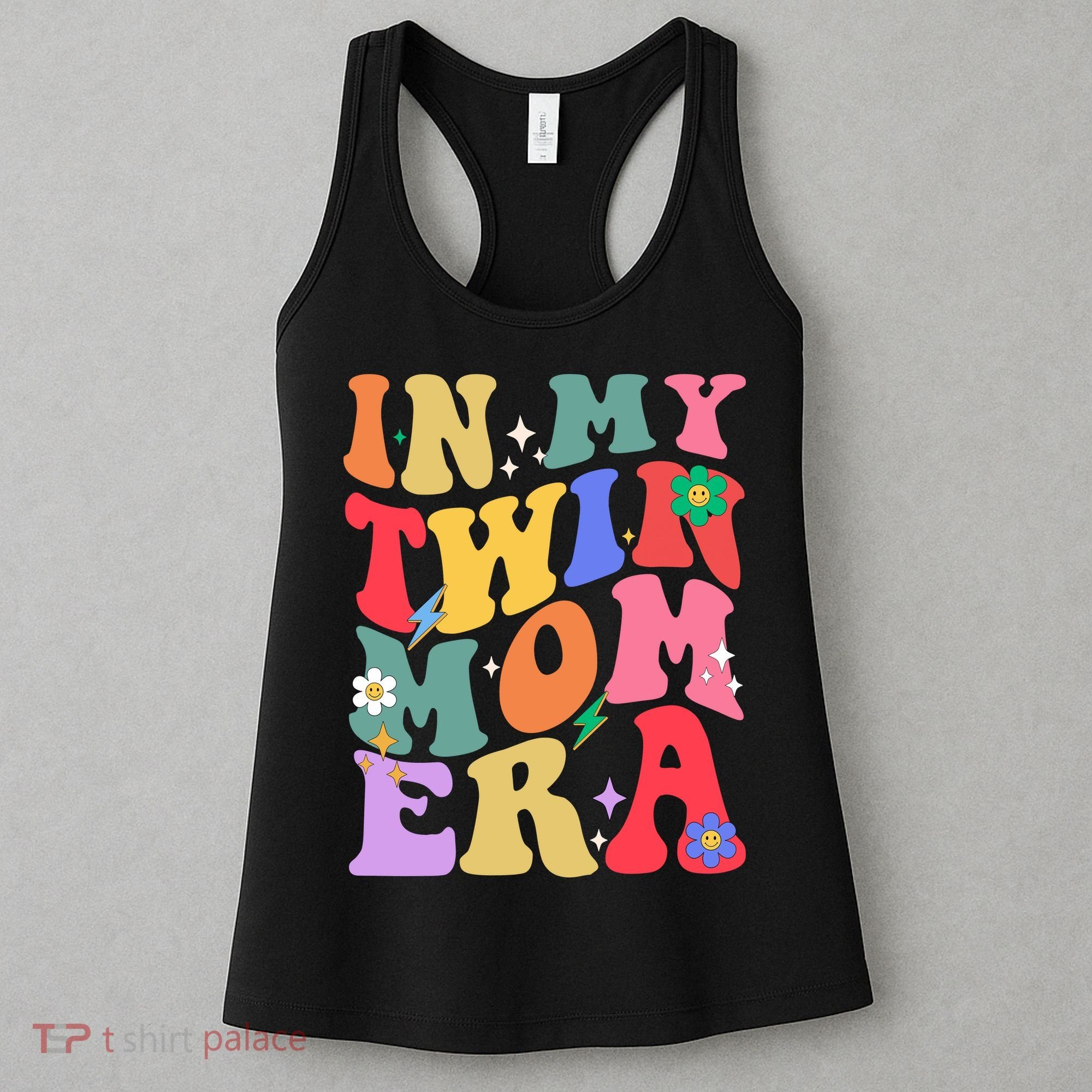 Retro Groovy In My Twin Mom Era Happy Mothers Day Women's Tank Top