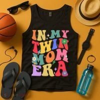 Retro Groovy In My Twin Mom Era Happy Mothers Day Tank Top thumb 4