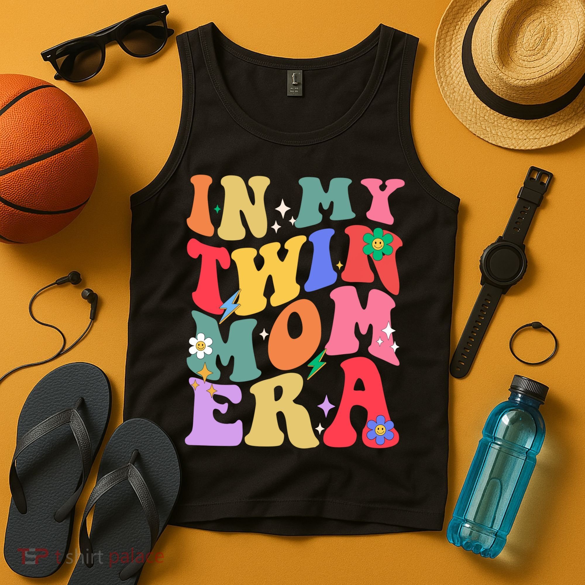 Retro Groovy In My Twin Mom Era Happy Mothers Day Tank Top