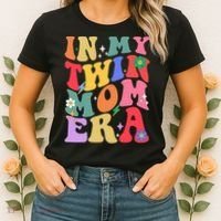 Retro Groovy In My Twin Mom Era Happy Mothers Day Women's T-Shirt thumb 2