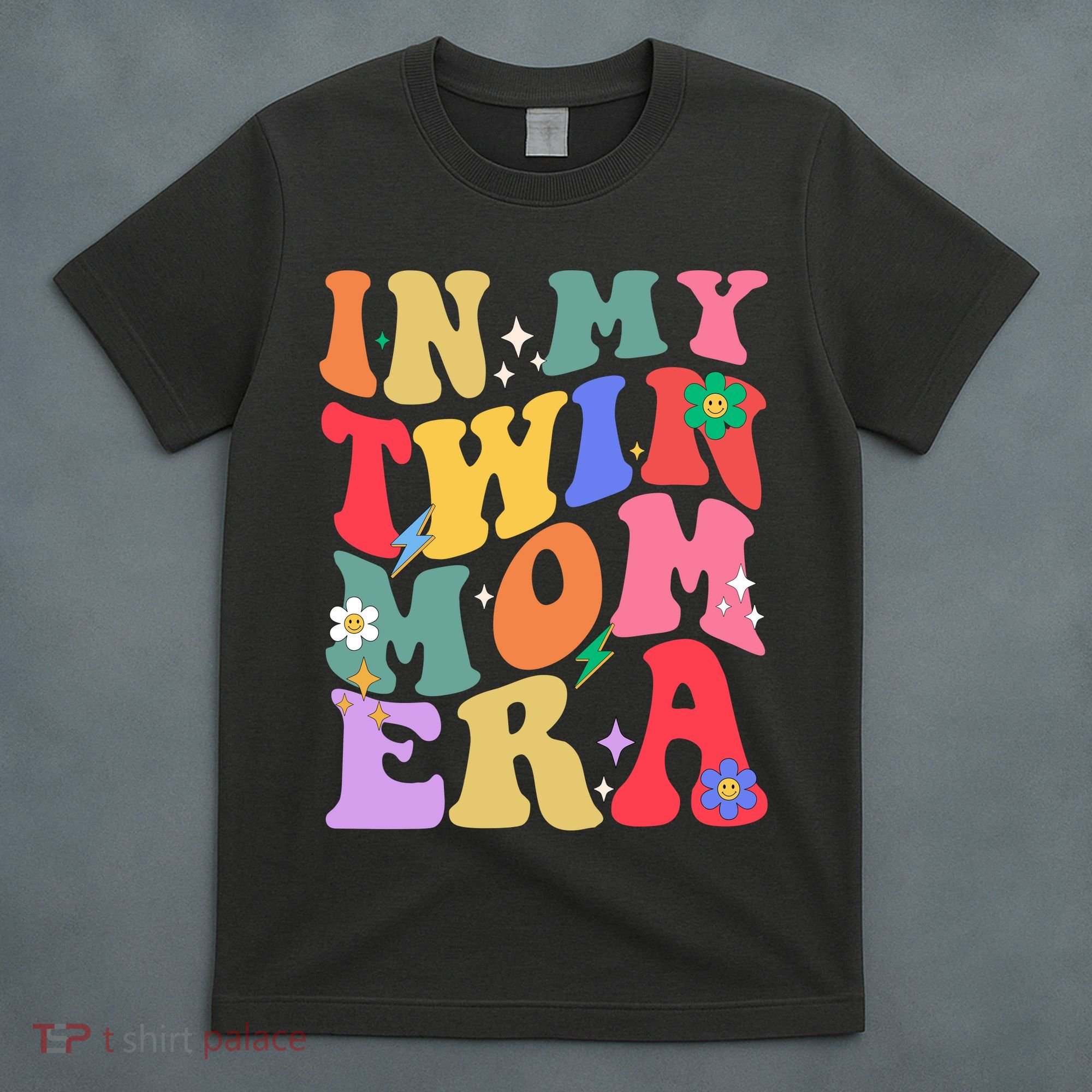 Retro Groovy In My Twin Mom Era Happy Mothers Day T-Shirt