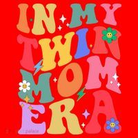 Retro Groovy In My Twin Mom Era Happy Mothers Day Santa Hat thumb 1
