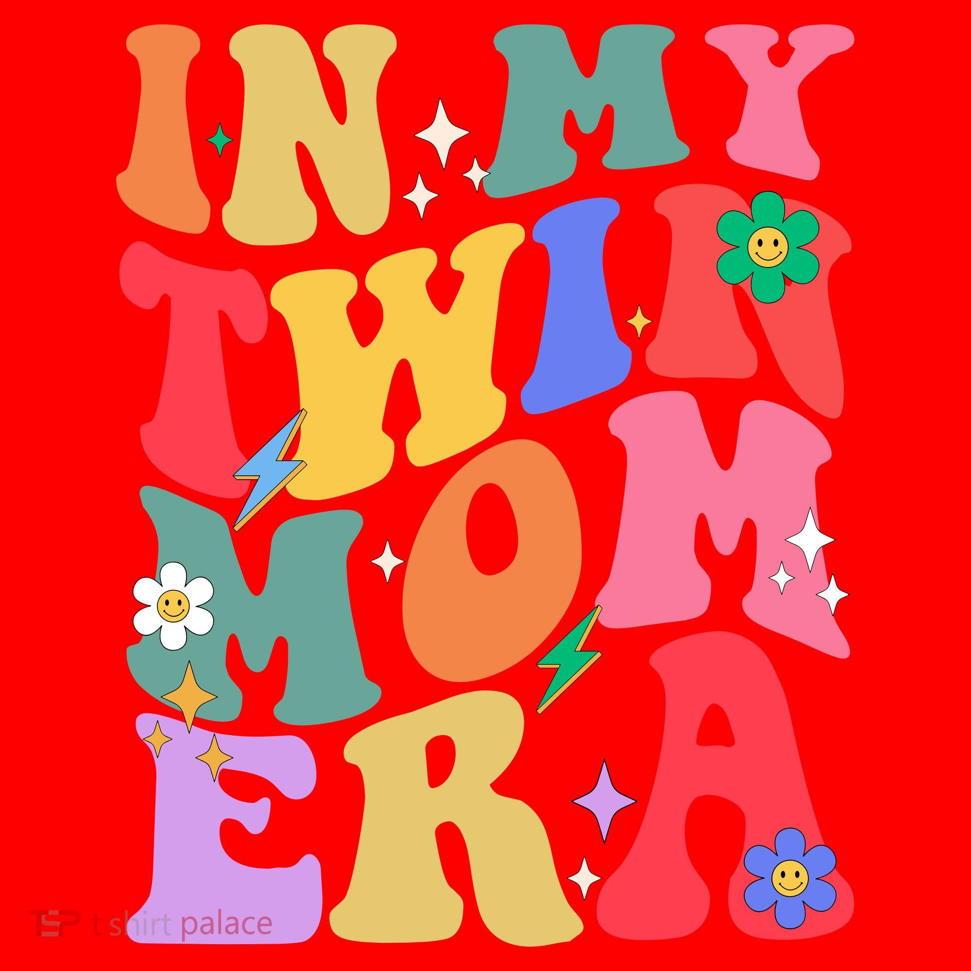 Retro Groovy In My Twin Mom Era Happy Mothers Day Santa Hat
