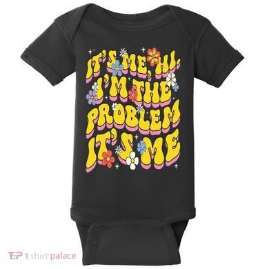 Retro Groovy Its Me Hi I'm The Problem Baby Bodysuit