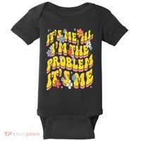 Retro Groovy Its Me Hi I'm The Problem Baby Bodysuit thumb 0