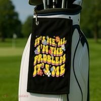 Retro Groovy Its Me Hi I'm The Problem Golf Towel thumb 2