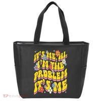Retro Groovy Its Me Hi I'm The Problem Tote Bag thumb 0