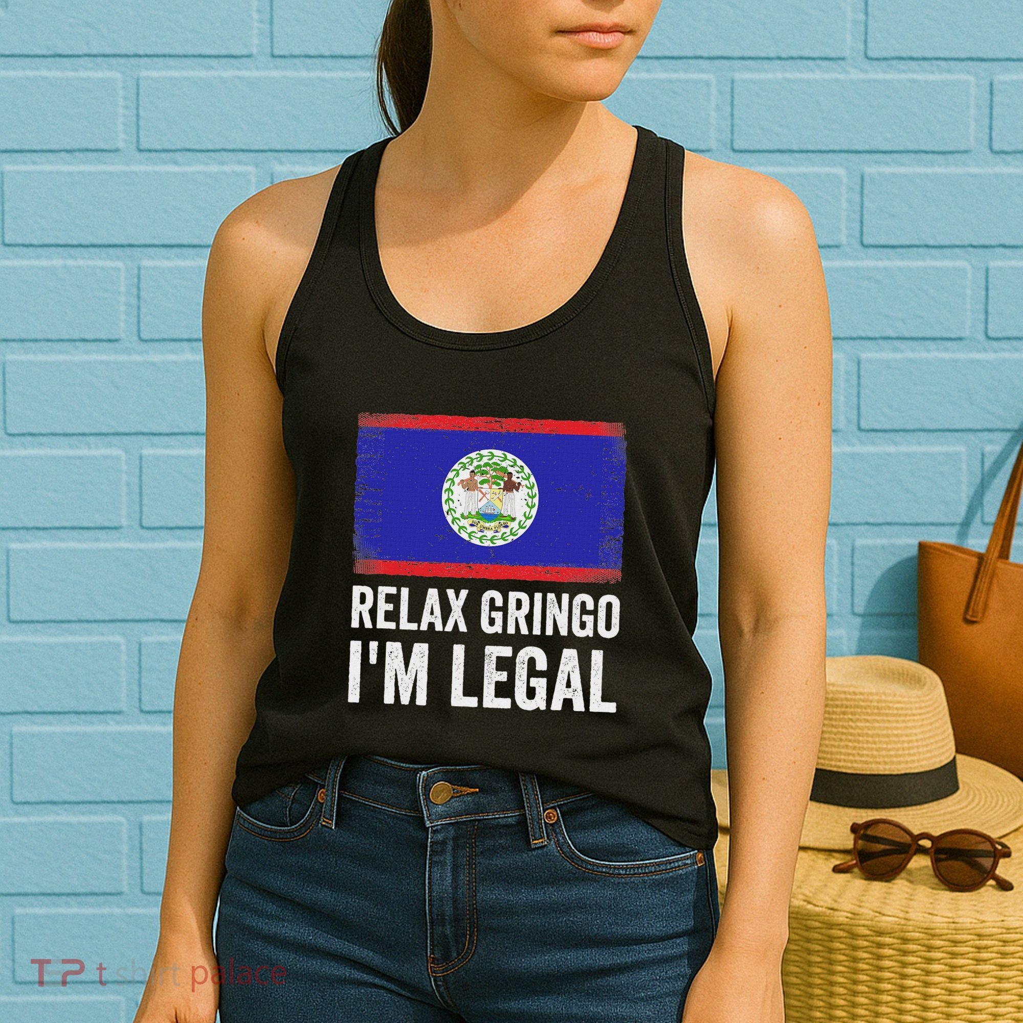 Relax Gringo IM Legal Belize Belizean Immigrant Women's Tank Top