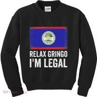 Relax Gringo IM Legal Belize Belizean Immigrant Kids Sweatshirt thumb 0
