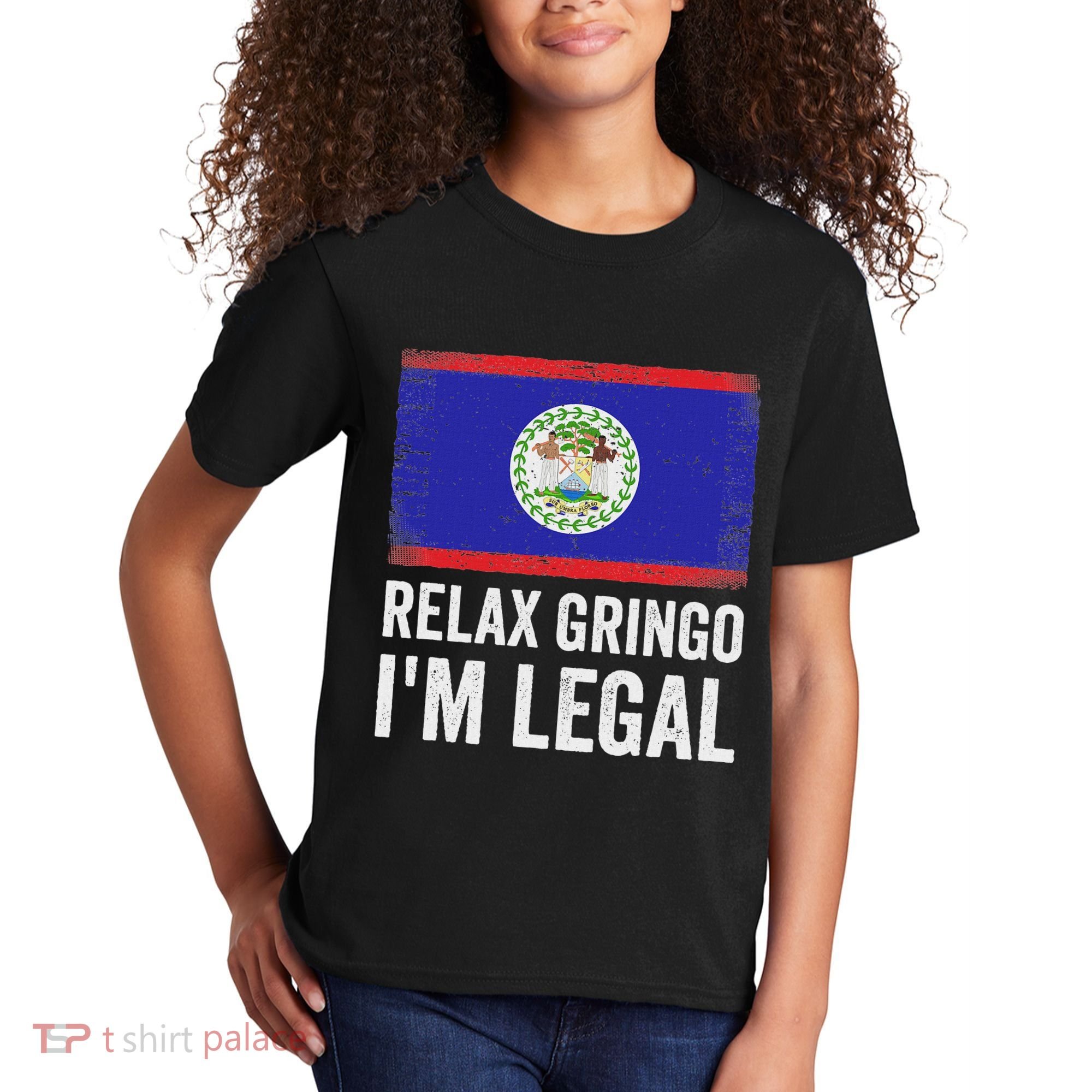 Relax Gringo IM Legal Belize Belizean Immigrant Kids T-Shirt