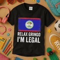 Relax Gringo IM Legal Belize Belizean Immigrant Kids T-Shirt thumb 3