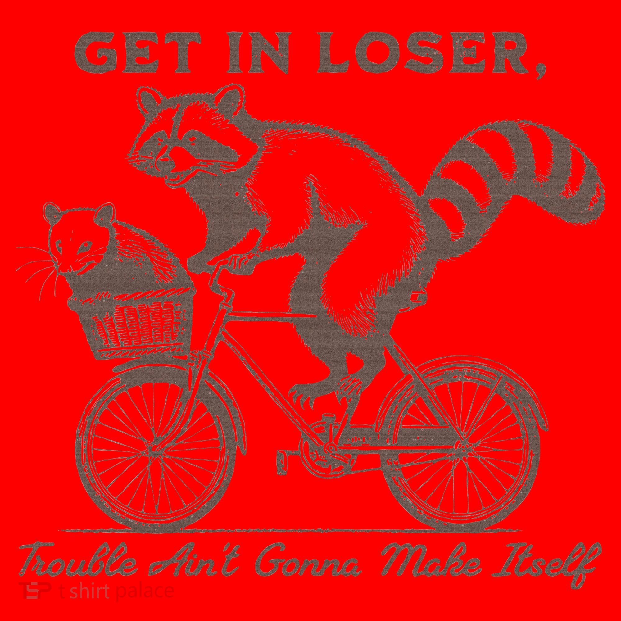 Raccoon Get In Loser Trouble Aint Gonna Make Itself Santa Hat