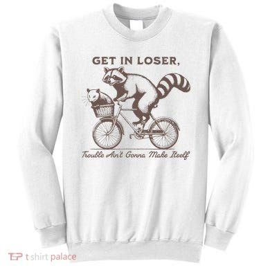 Raccoon Get In Loser Trouble Aint Gonna Make Itself Sweatshirt
