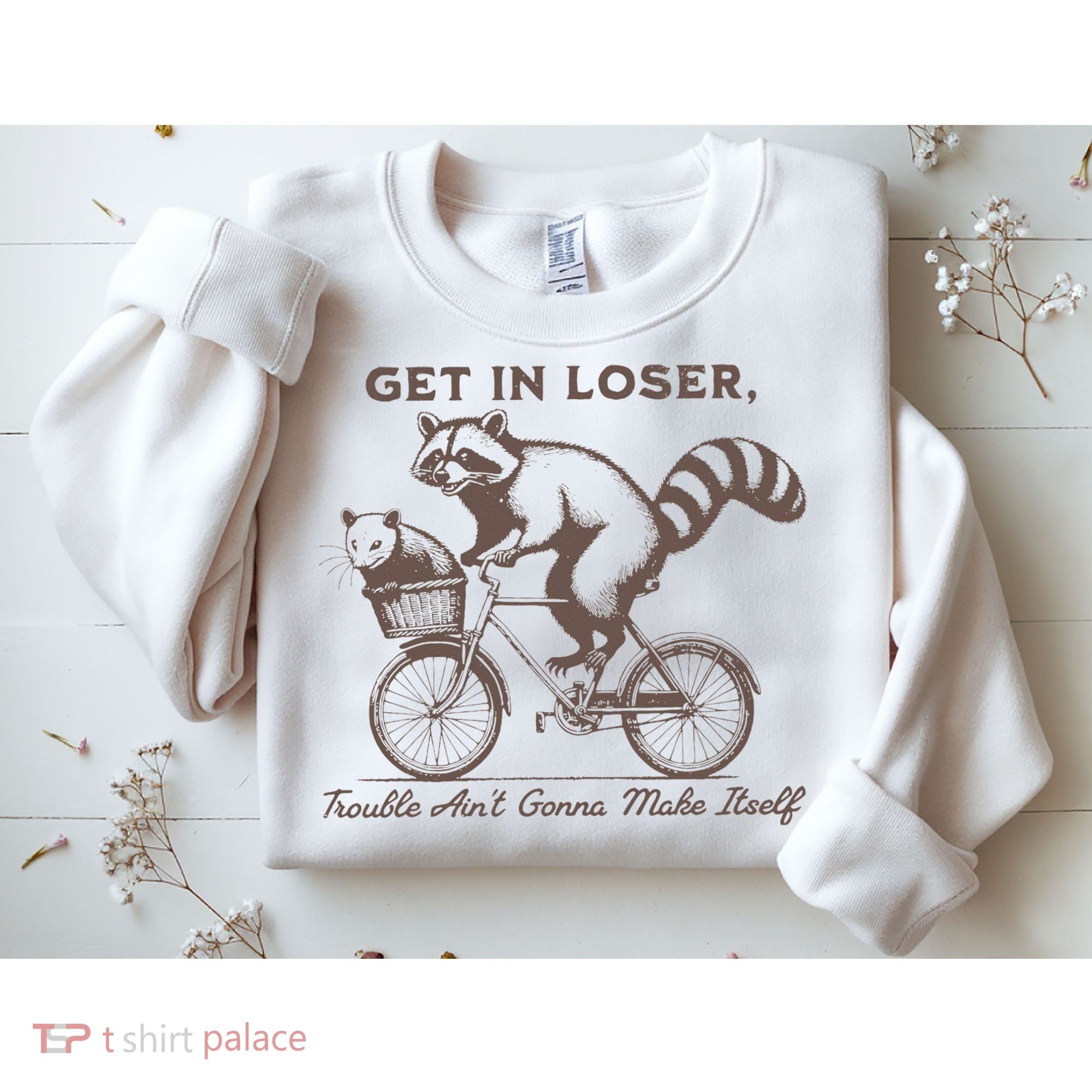 Raccoon Get In Loser Trouble Aint Gonna Make Itself Sweatshirt
