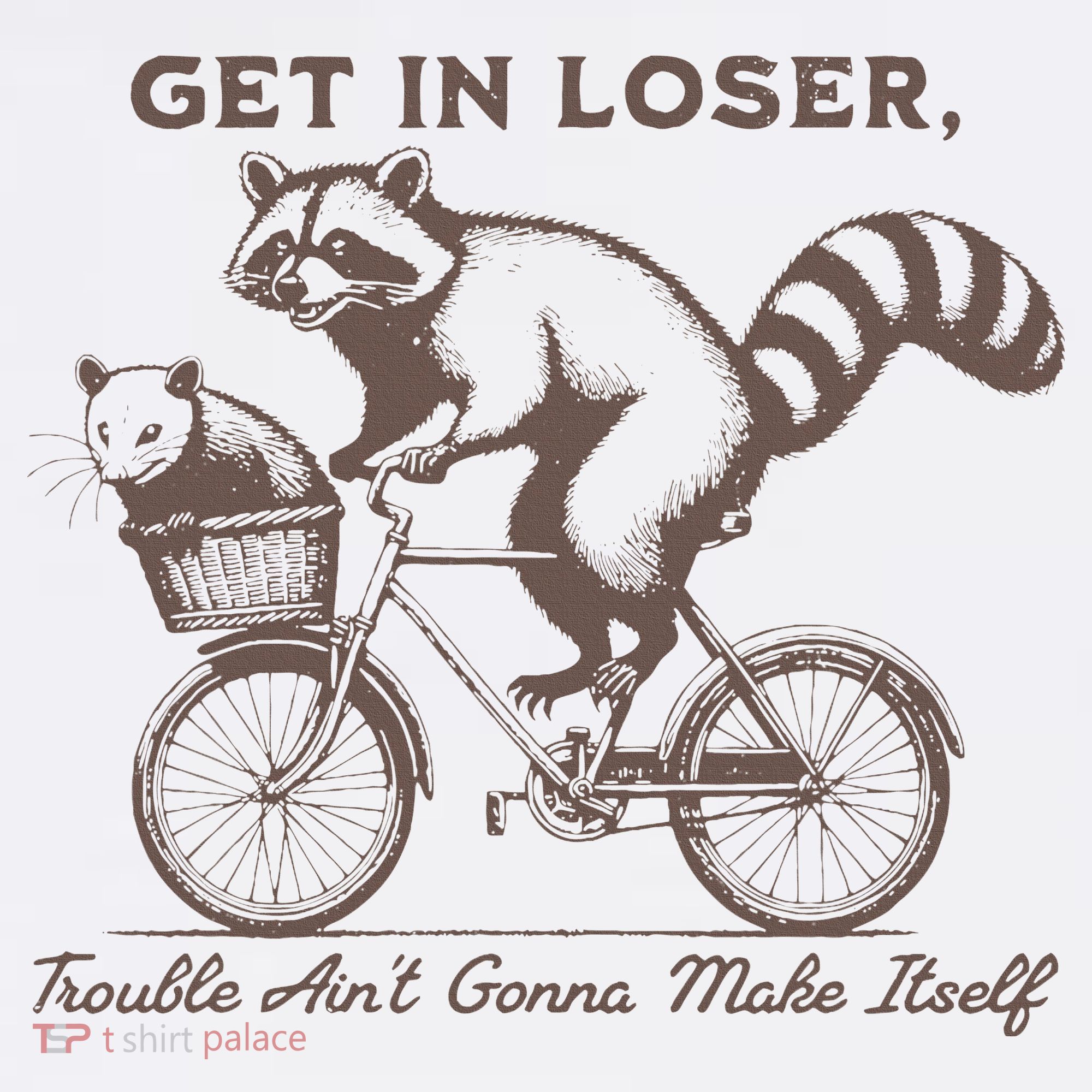 Raccoon Get In Loser Trouble Aint Gonna Make Itself Women's Hoodie