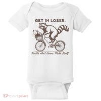 Raccoon Get In Loser Trouble Aint Gonna Make Itself Baby Bodysuit thumb 0