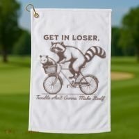Raccoon Get In Loser Trouble Aint Gonna Make Itself Golf Towel thumb 1