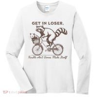 Raccoon Get In Loser Trouble Aint Gonna Make Itself Women's Long Sleeve Shirt thumb 0