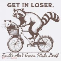 Raccoon Get In Loser Trouble Aint Gonna Make Itself Kids Sweatshirt thumb 2