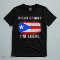 Relax Gringo Im Legal Puerto Rican Funny Puerto Rico Pr Flag T-Shirt thumb 5