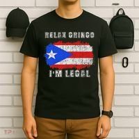 Relax Gringo Im Legal Puerto Rican Funny Puerto Rico Pr Flag T-Shirt thumb 6