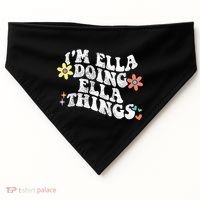 Retro Groovy Im Ella Doing Ella Things USA-Made Doggie Bandana thumb 0
