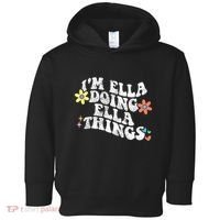 Retro Groovy Im Ella Doing Ella Things Toddler Hoodie thumb 0