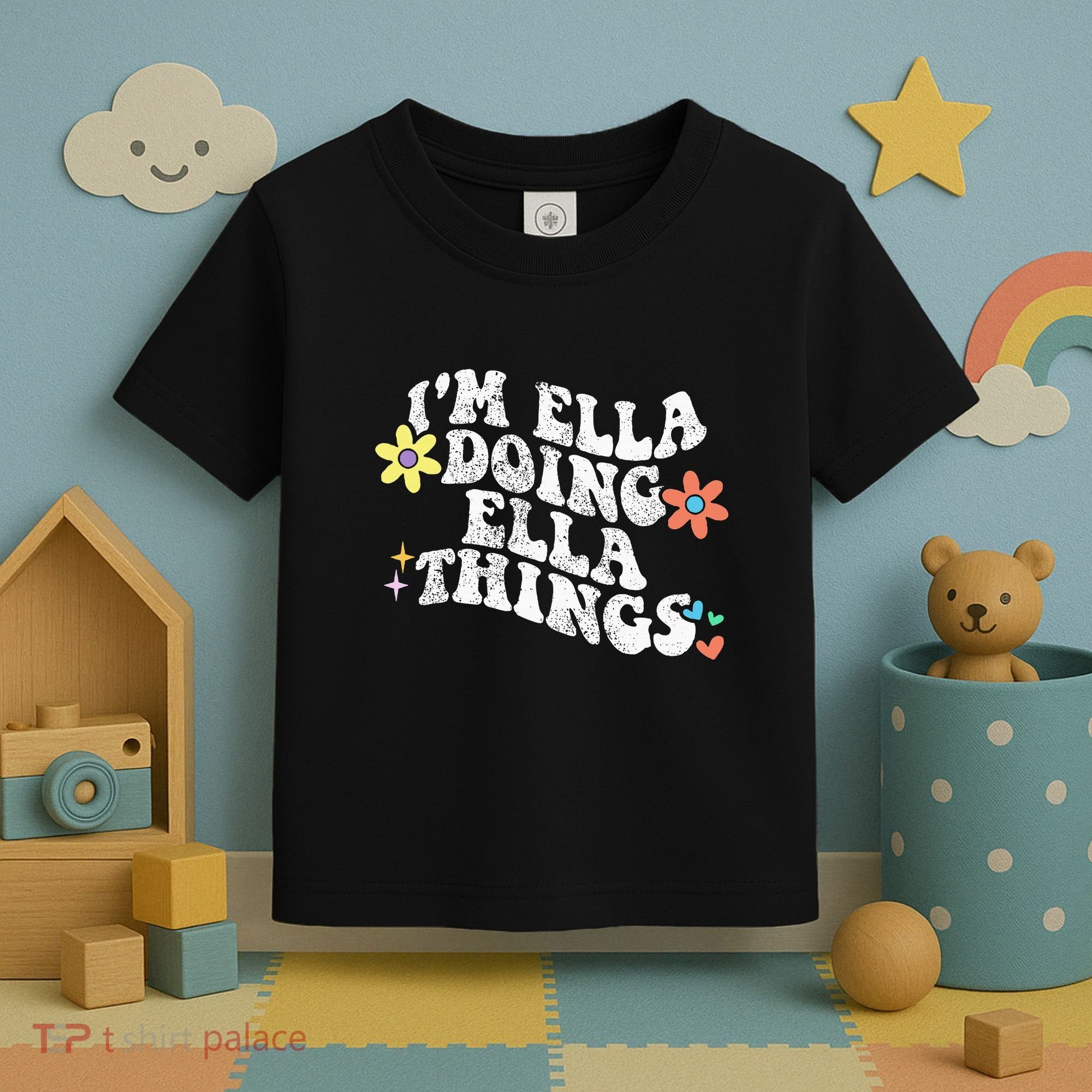 Retro Groovy Im Ella Doing Ella Things Toddler T-Shirt