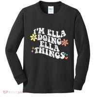 Retro Groovy Im Ella Doing Ella Things Kids Long Sleeve Shirt thumb 0