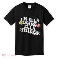 Retro Groovy Im Ella Doing Ella Things Kids T-Shirt thumb 0
