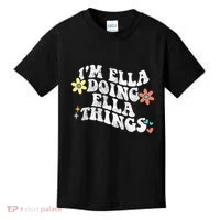 Retro Groovy Im Ella Doing Ella Things Kids T-Shirt thumb 0